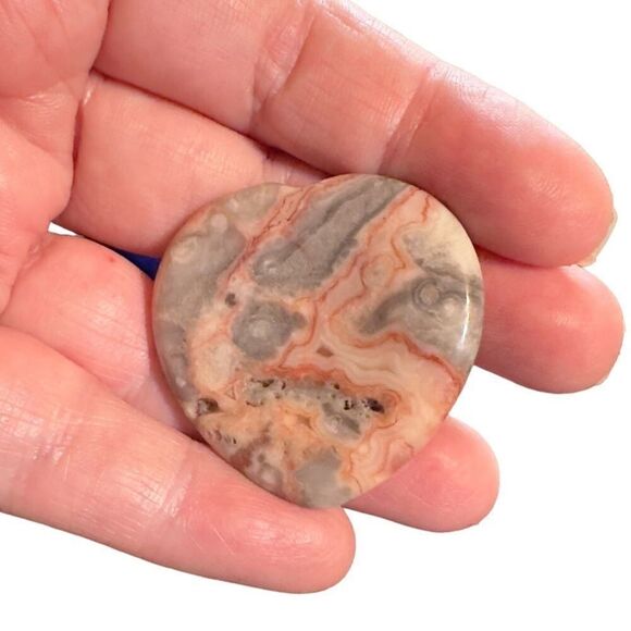 1pc Hand Carved Natural Gemstone Mini Heart Pocket Stone Worry Stone - Picture 6 of 14